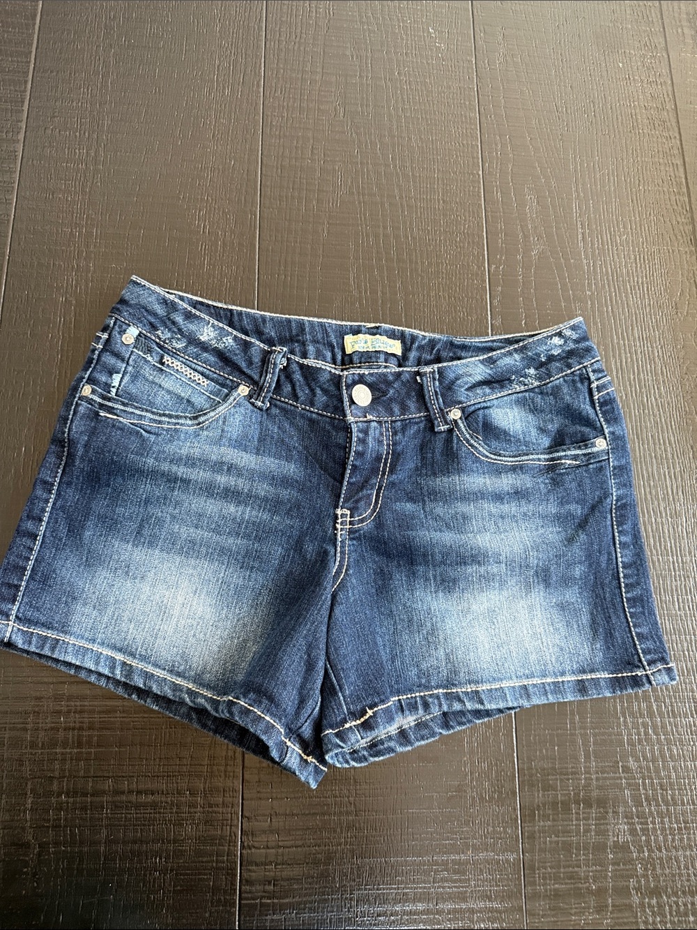 Paris Blues Women's Blue Faded Denim Shorts